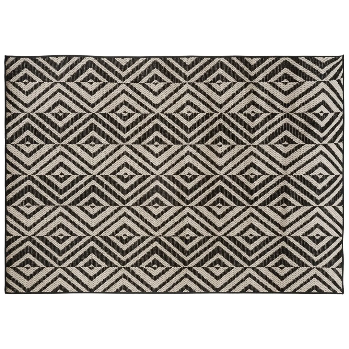 TAPIS EXTERIEUR ET INTERIEUR COLOR NOIR ET BLANC 150X230CM