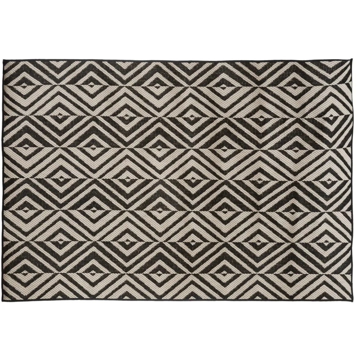 TAPIS EXTERIEUR ET INTERIEUR COLOR NOIR ET BLANC 120X160CM