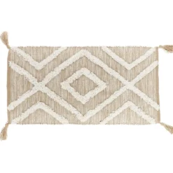 TAPIS FEZ 45X90CM NATUREL BLANC