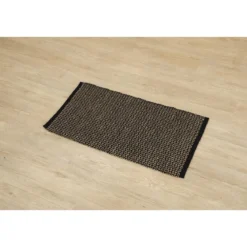 TAPIS HANOI COTON JUTE 45X90CM NOIR NATUREL