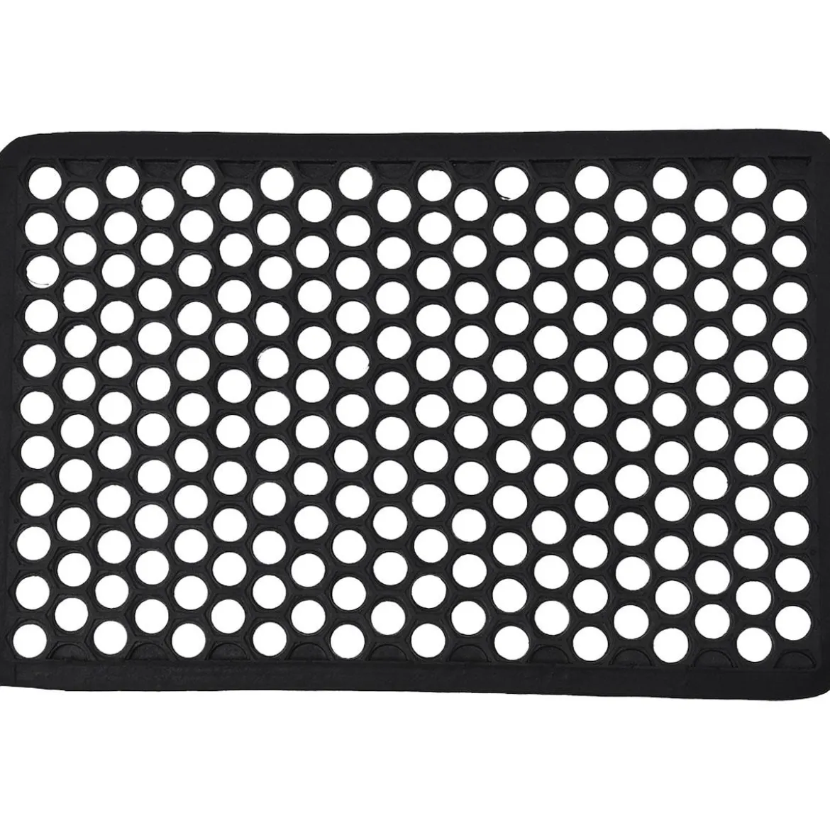 TAPIS HAROLD 40X60CM GRILLE CAOUTCHOUC NOIR