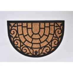 TAPIS HARRY 40X60CM COCO TRESSE DEMI LUNE CAOUTCHOUC NATUREL