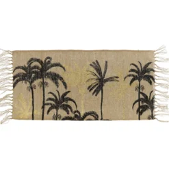 TAPIS HAVANA JUTE IMPRIME OR 45X90CM NATUREL NOIR