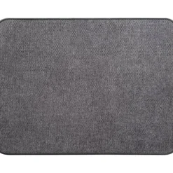TAPIS HEXAGONE 45X60CM POLYESTER VELOURS GRIS FONCE