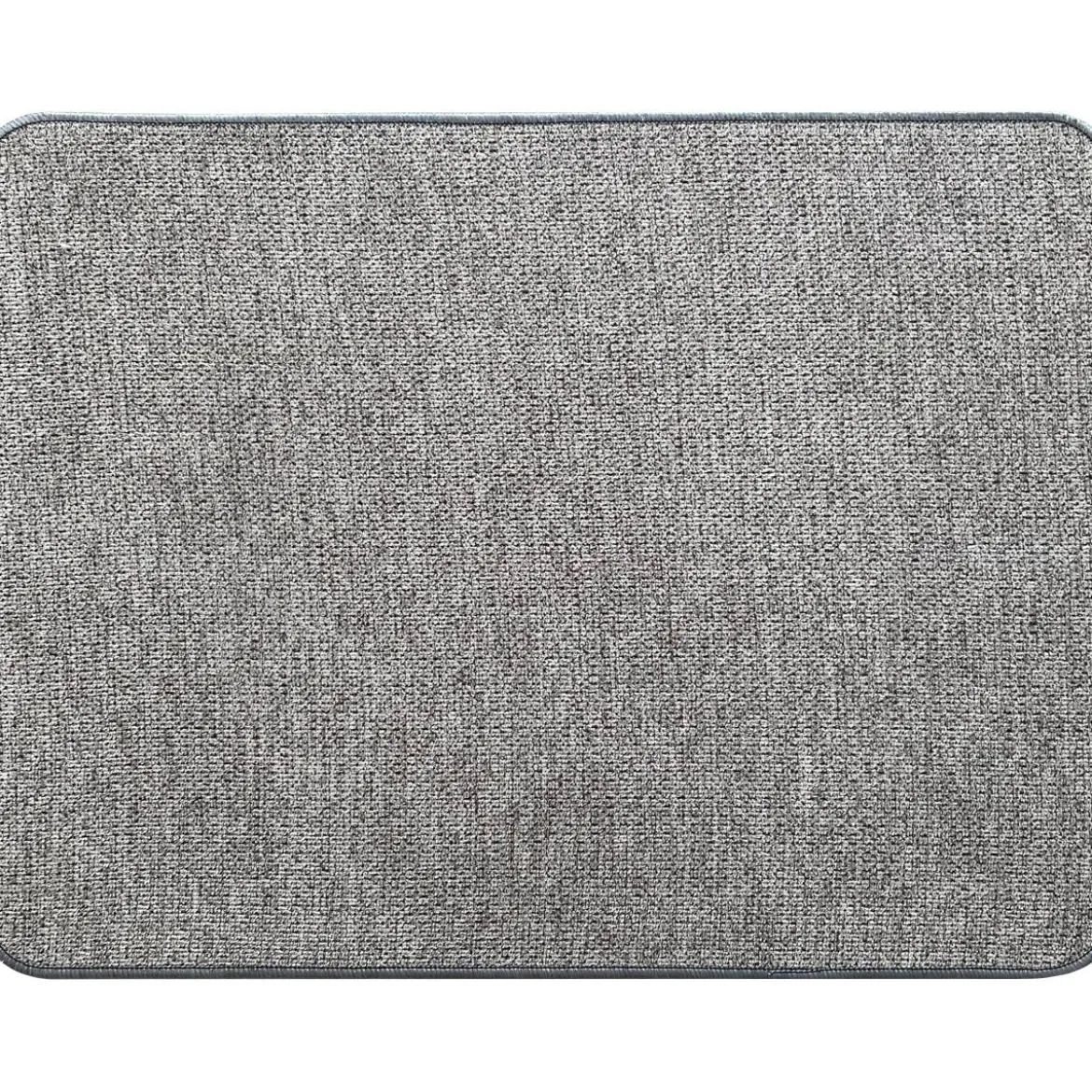 TAPIS HEXAGONE 45X60CM POLYESTER VELOURS GRIS CLAIR