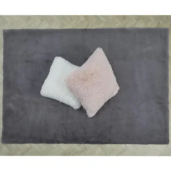 TAPIS IMITATION FOURRURE FIN GRIS 120X170CM