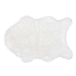 TAPIS IMITATION PEAU DE MOUTON 60X90CM BLANC