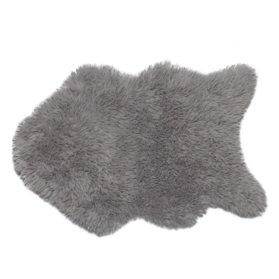 TAPIS IMITATION PEAU MOUTON GRIS CLAIR 60X90CM
