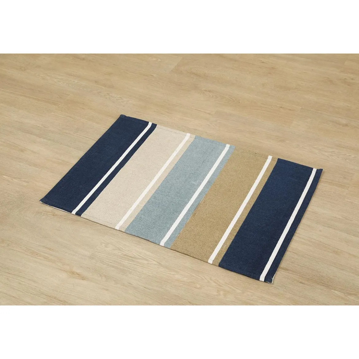 TAPIS IMPRIME 5 COULEURS 60X90CM NATUREL BLEU