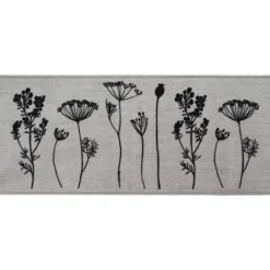 TAPIS IMPRIME 50X120CM POLYAMIDE HERBIER GRIS