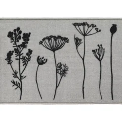 TAPIS IMPRIME 40X60CM POLYAMIDE HERBIER GRIS