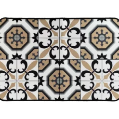 TAPIS IMPRIME 40X60CM POLYESTER CARMEN BLANC