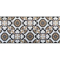 TAPIS IMPRIME 50X120CM POLYESTER CARMEN BLANC