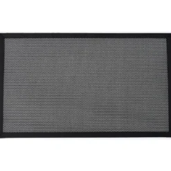 TAPIS JOHN 50X80CM VINYLE TISSE BICOLORE NOIR ARGENT