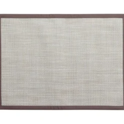 TAPIS JOHN 45X60CM VINYLE TISSE BICOLORE BEIGE GRIS