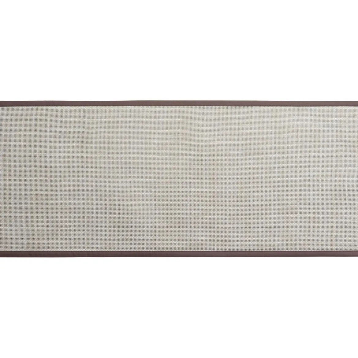 TAPIS JOHN 50X120CM VINYLE TISSE BICOLORE BEIGE GRIS