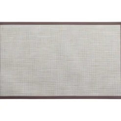 TAPIS JOHN 50X80CM VINYLE TISSE BICOLORE BEIGE GRIS
