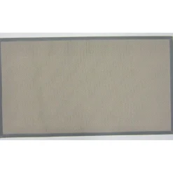 TAPIS JOHN 45X60CM VINYLE TISSE BICOLORE TAUPE BEIGE