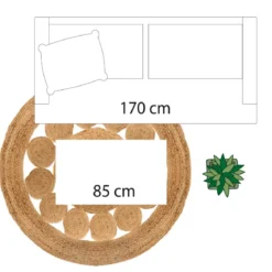 TAPIS JUTE AJOURE D.120CM