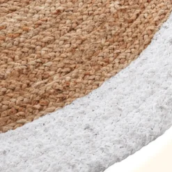 TAPIS JUTE BORD BLANC D.120CM
