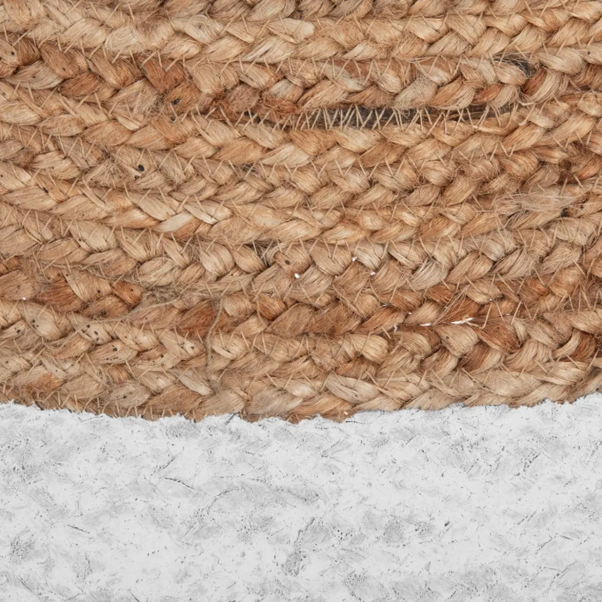 TAPIS JUTE BORD BLANC D.120CM