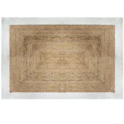 TAPIS JUTE BORD BLANC D.120X170CM