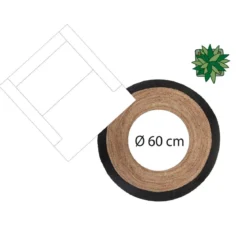 TAPIS JUTE BORD NOIR D.120CM