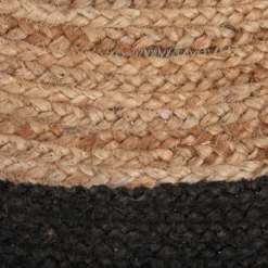 TAPIS JUTE BORD NOIR D.120CM