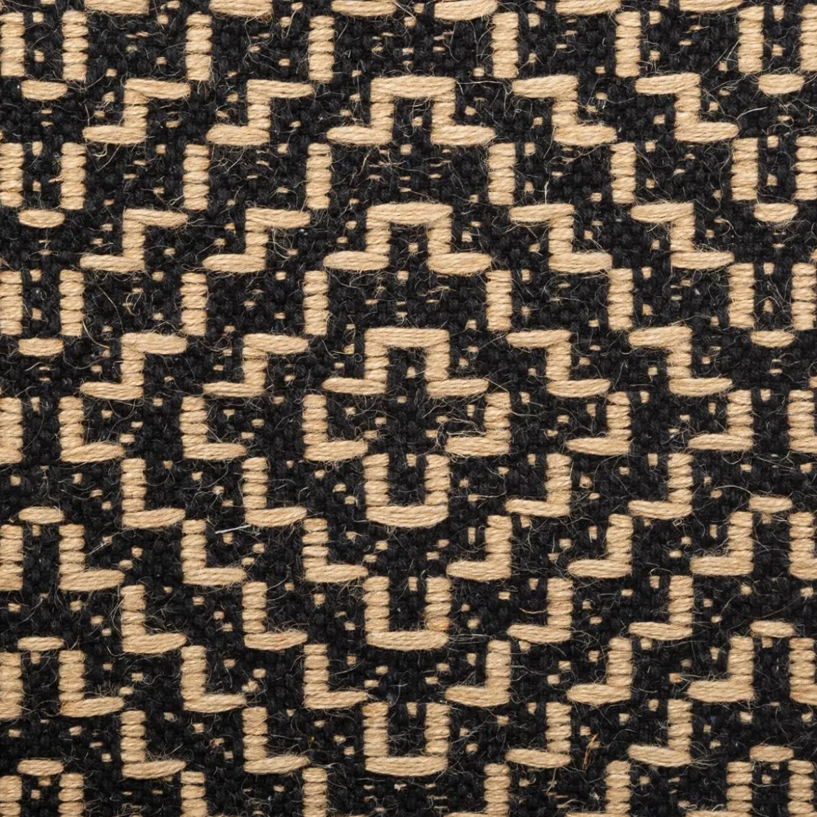 TAPIS JUTE COTON NOIR D.120X170CM