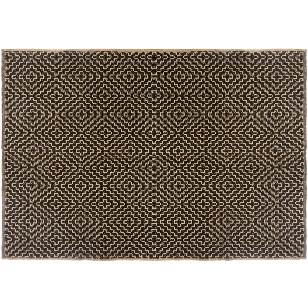 TAPIS JUTE COTON NOIR D.120X170CM