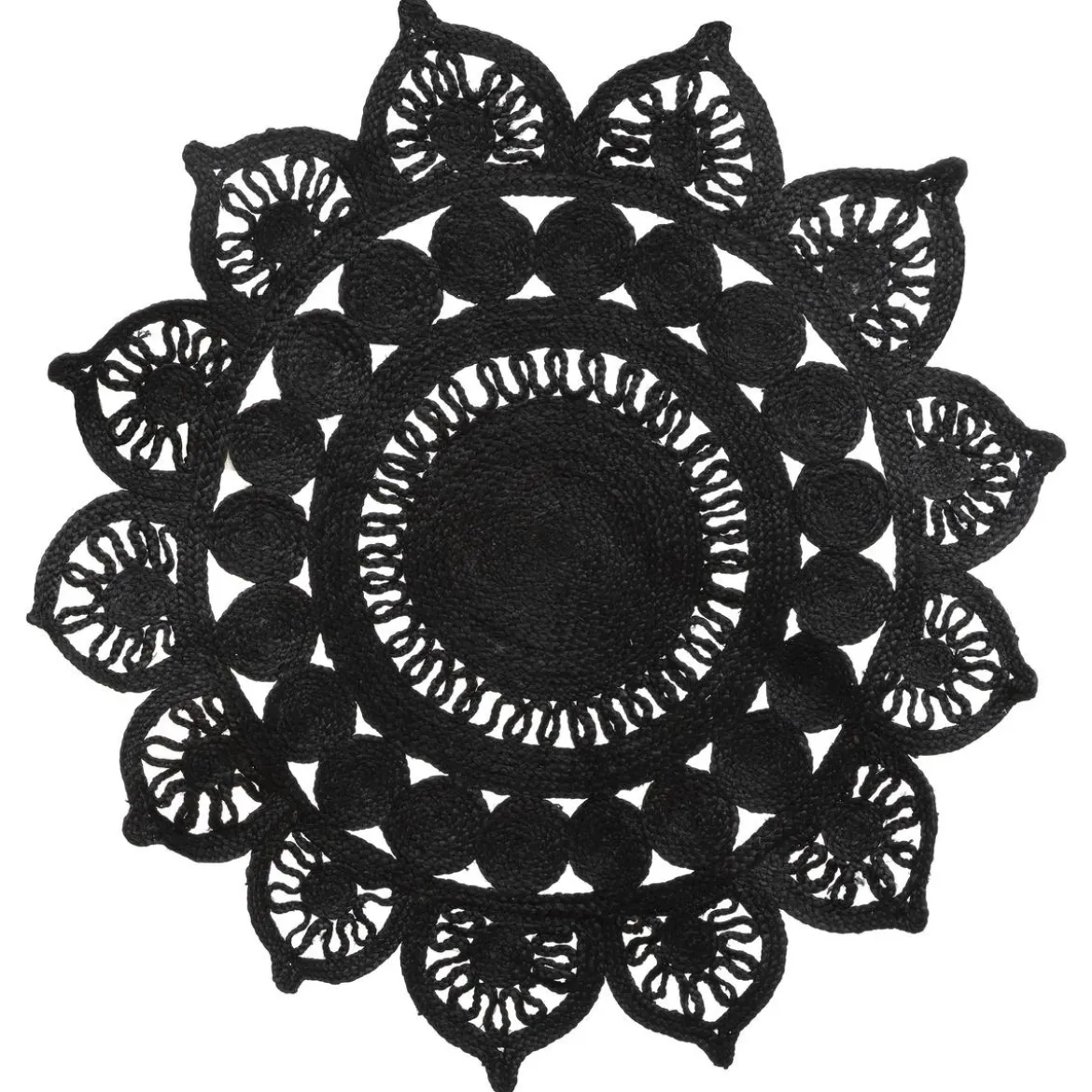 TAPIS JUTE DENTELLE NIGHT D.118CM