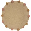 TAPIS JUTE LUREX ET POMPONS