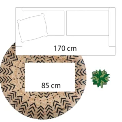 TAPIS JUTE ROND IMPRIME LIVIN D.120CM