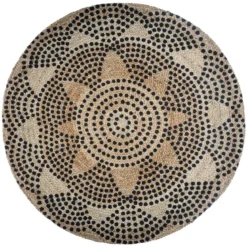 TAPIS JUTE ROND IMPRIME LIVIN D.120CM