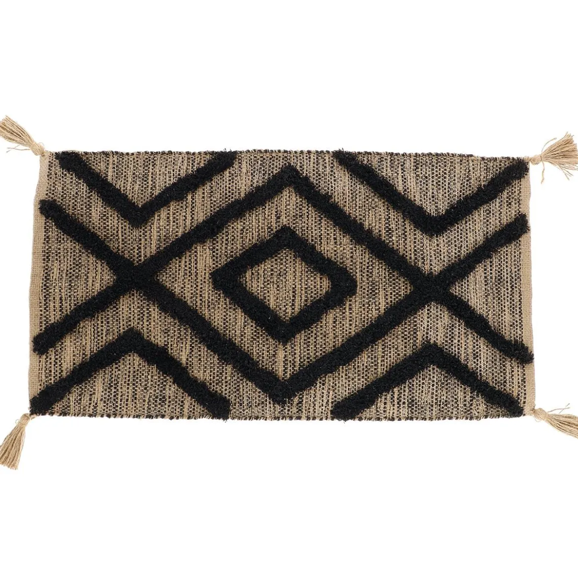 TAPIS LAGOS 45X90CM NATUREL NOIR