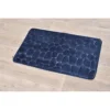 TAPIS MEMOIRE DE FORME MICROFIBRE GALET 50X80CM BLEU MARINE