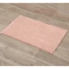 TAPIS MICROFIBRE BOULES ROSE POUDRE 50X80CM