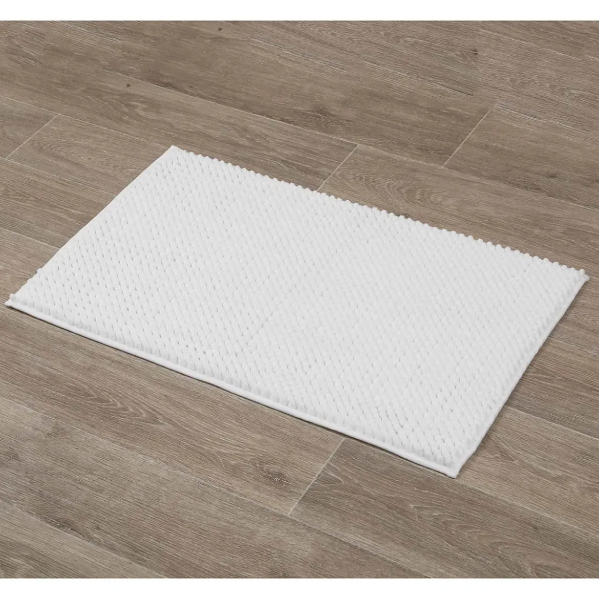 TAPIS MICROFIBRE BOULES 50X80CM BLANC