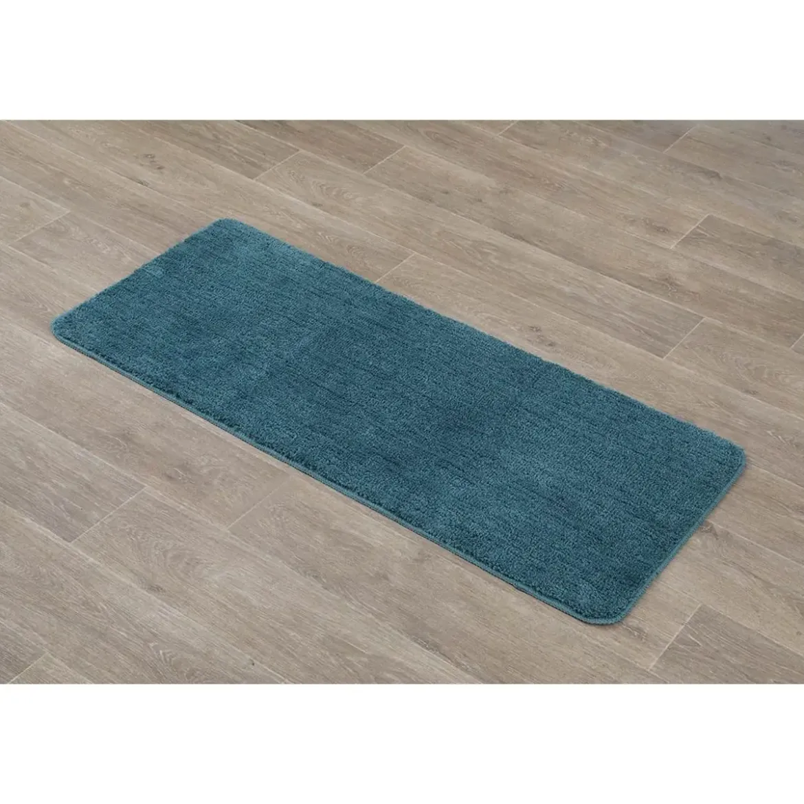 TAPIS MICROFIBRE DOUBLE VASQUE 50X120CM BLEU CANARD