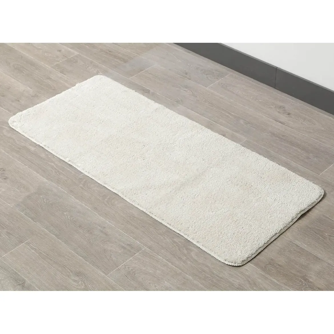 TAPIS MICROFIBRE DOUBLE VASQUE 50X120CM NATUREL
