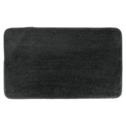 TAPIS MICROFIBRE DOUX DESSOUS LATEX 45X75CM GRIS FONCE
