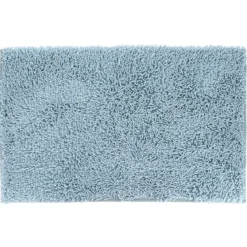 TAPIS MICROFIBRE PETITE CHENILLE 50X80CM BLEU CLAIR