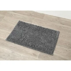 TAPIS MICROFIBRE PETITE CHENILLE 50X80CM GRIS