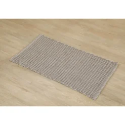 TAPIS MIMETISME POLYESTER COTON TRESSE 50X90CM TAUPE
