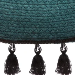 TAPIS POP BLEU CANARD EN COTON D.120CM