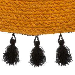 TAPIS POP OCRE EN COTON D.120CM
