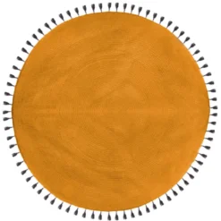 TAPIS POP OCRE EN COTON D.120CM