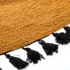 TAPIS POP OCRE EN COTON D.120CM
