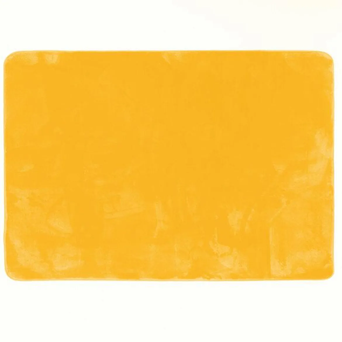 TAPIS RECTANGLE 120X170CM FLANELLE UNIE FLANOU JAUNE