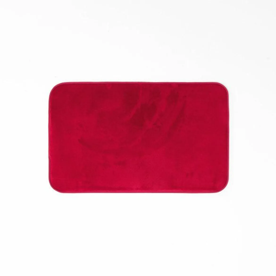 TAPIS RECTANGLE 50X80CM FLANELLE UNIE FLANOU CARMIN